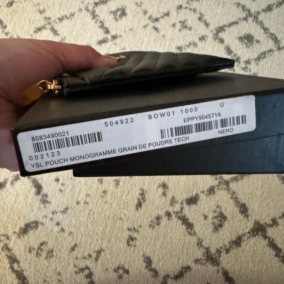 Authentic YSL Monogram Small Ziptop Bill Pouch in Grained Leather - Picture 10 of 14